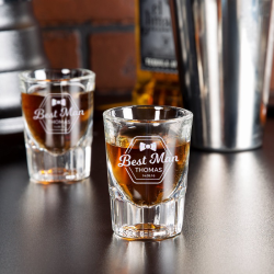 Personalized Bestman Libbey Fluted Whiskey / Shot Glass