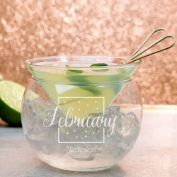 Personalized Birthday Libbey Martini Chiller Set