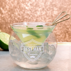 Personalized Bestman Libbey Martini Chiller Set