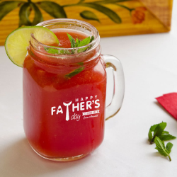 Personalized Happy Father's Day Mason Jar, Drinking Jar with Handle 16 oz