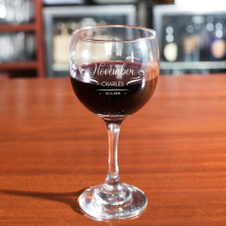 Personalized Birthday Core Balloon Wine Glass