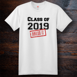 Personalized Nailed It Graduation Cotton T-Shirt, Hanes