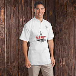 Personalized Merry Christmas & Happy New Year Men Apron With Pouch Pockets