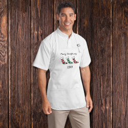 Personalized Christmas Greetings Men Apron With Pouch Pockets