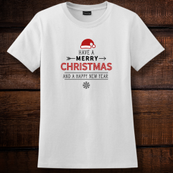 Personalized Have A Merry Christmas & A Happy New Year T-Shirt, Hanes
