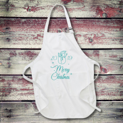 Personalized Merry Christmas 2019 Full Length Apron with Pockets