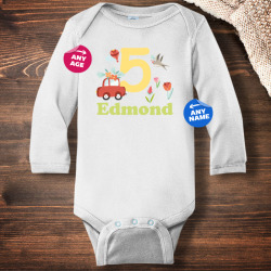 Personalized Birthday Boy Infant Long Sleeve Bodysuit