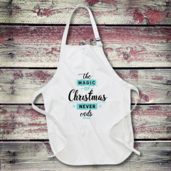 Personalized The Magic Of Christmas Full Length Apron with Pockets