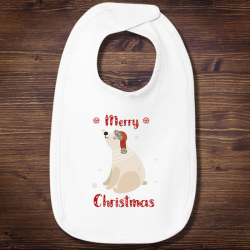 Personalized Merry Christmas Infant Premium Jersey Bib