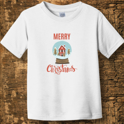 Personalized Merry Snowy Christmas Toddler Fine Jersey Tee
