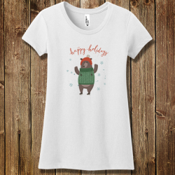 Personalized Happy Holiday Girls Concert Tee
