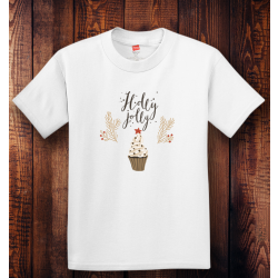 Personalized Holly Jolly Youth Tagless, 100% Cotton T-Shirt, Hanes