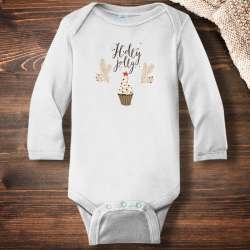 Personalized Holly Jolly Christmas Infant Long Sleeve Bodysuit
