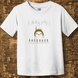 Personalized Holly Jolly Christmas Toddler Fine Jersey Tee