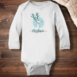 Personalized It's Christmas Time Deer Infant Long Sleeve Bodysuit