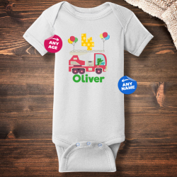 Personalized Alligator Birthday Short Sleeve Baby Rib Bodysuit