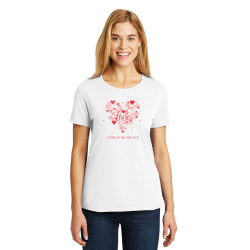 Personalized Love Is In The Air, Ladies Valentine Cotton T-Shirt, Hanes