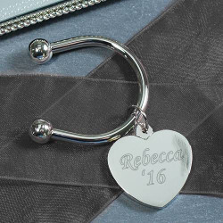 Personalized Heart Horseshoe Key Chain Custom Name Monogram Engraved