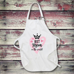 Personalized Best Mom In The World Full Length Apron with Pockets