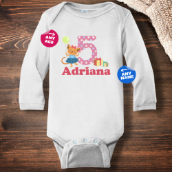Personalized Happy Birthday Infant Long Sleeve Bodysuit