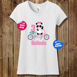 Personalized Birthday Panda Girls The Concert Tee
