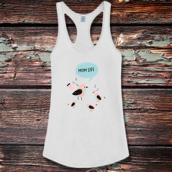 Personalized Mom Life Shirttail Satin Jersey Tank
