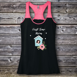Personalized First Time Mom Varsity Tank