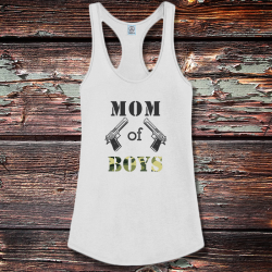 Personalized Mom Of Boys Shirttail Satin Jersey Tank