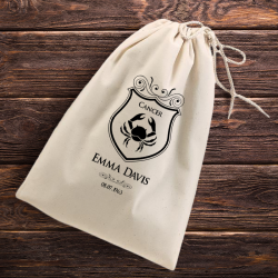 Personalized Birthday Zodiac Signs Natural Cotton Shoe Drawstring Bag