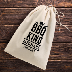 Personalized Barbeque Natural Cotton Shoe Drawstring Bag
