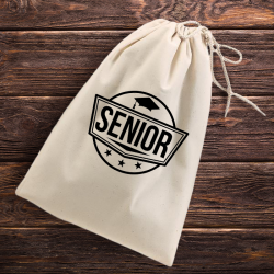 Personalized Graduation Natural Cotton Shoe Drawstring Bag
