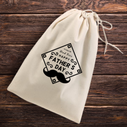 Personalized Father's Day Natural Cotton Shoe Drawstring Bag