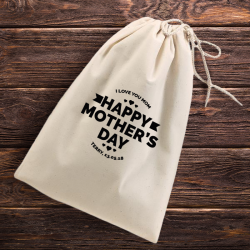 Personalized Mother's Day Natural Cotton Shoe Drawstring Bag