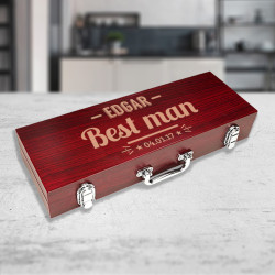 Personalized Best Man Barbeque Set, 3 Piece BBQ Set, Customized Best Man Gifts
