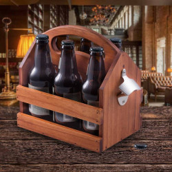 Personalized Solid Wood Beer and Beverage Caddy