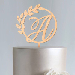 Custom Wood Birthday Cake Topper with Initial