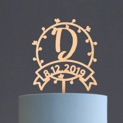 Custom Wood Birthday Cake Topper with Initial