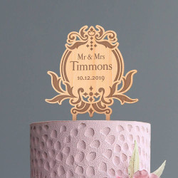 Custom Mr and Mrs Wood Wedding Cake Topper