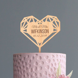 Custom Mr and Mrs Wood Wedding Cake Topper