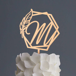Custom Wood Birthday Cake Topper with Initial