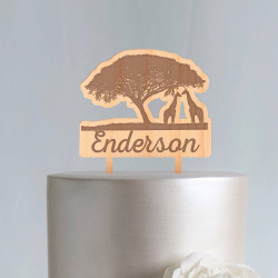 Custom Wood Wedding Cake Topper with Surname