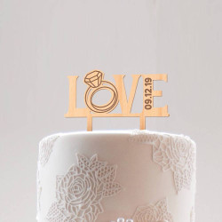 Custom Wood Wedding Cake Topper for Her