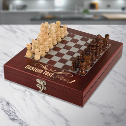 Personalized Rosewood Finish Chess Set