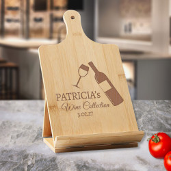 Personalized Wine Gifts for Cooks, Bamboo Standing Chef's Easel, Wine Cookbook Holder, Wine Gifts