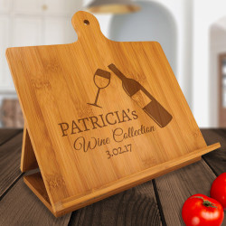 Personalized Wine Cooking Gifts, Bamboo Standing Chef's Easel, Wine Gifts Customized