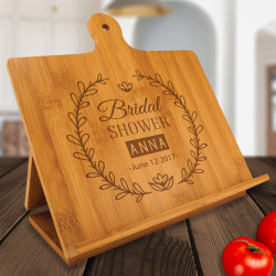 Customized Bridal Shower Gifts, Bamboo Standing Chef's Easel, Cookbook Stand for Bridal Shower
