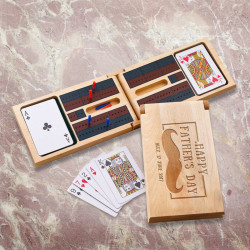 Personalized Father's Day Cribbage Game, Wood Cribbage Game Gift Set, Custom Fathers Day Gifts