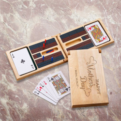 Personalized Mothers Day Games, Mom Gifts Ideas, Wood Cribbage Game Gift Set, Custom Mother's Day Gifts