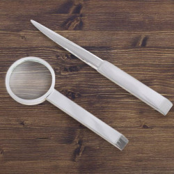 Personalized Silver Plated Magnifier and Letter Opener Gift Set