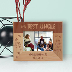 The Best Uncle Like A Dad Only Cooler Personalized Wooden Frame-5" x 3 1/2" Brown Horizontal